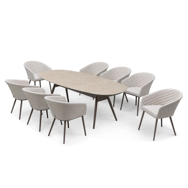 Ambition 8 Seat Oval Dining Set - Latte