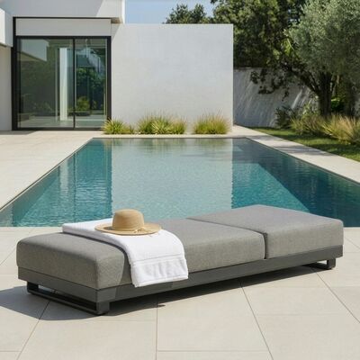 Ibiza Sunlounger - Zinc Grey