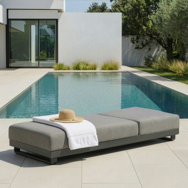 Ibiza Sunlounger - Zinc Grey