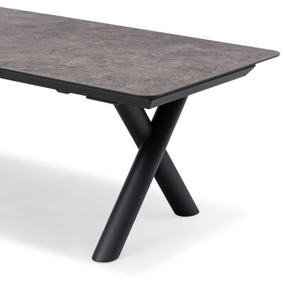 Maxim 8 - 12 Seat Extending Dining Table - Charcoal  with Ambition Chairs - Zinc Grey