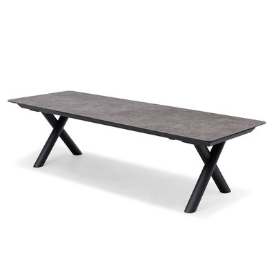 Maxim 8 - 12 Seat Extending Dining Table - Charcoal  with Ambition Chairs - Zinc Grey