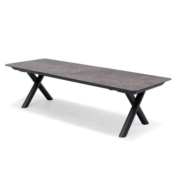 Maxim 8 - 12 Seat Extending Dining Table - Charcoal  with Ambition Chairs - Zinc Grey