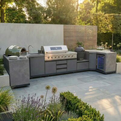 Maze - Ember Small U Shape Outdoor Kitchen Complete Set - Grey