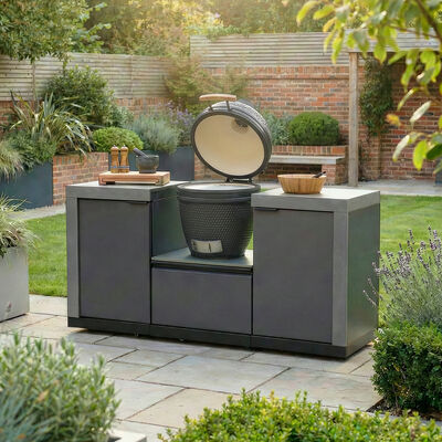 Maze Ember Outdoor Kitchen Small Linear Kamado Set (with 18 inch Kamado)