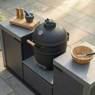 Maze Ember Outdoor Kitchen Small Linear Kamado Set (with 18 inch Kamado)