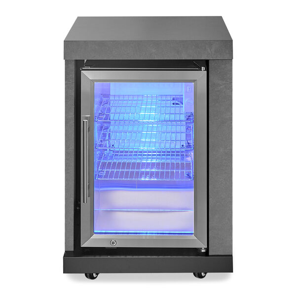 Maze Ember Outdoor Kitchen Small Kamado Corner Set with Right Fridge (with 18 inch Kamado)