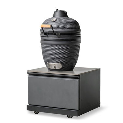 Maze Ember Outdoor Kitchen Small Kamado Corner Set with Right Fridge (with 18 inch Kamado)