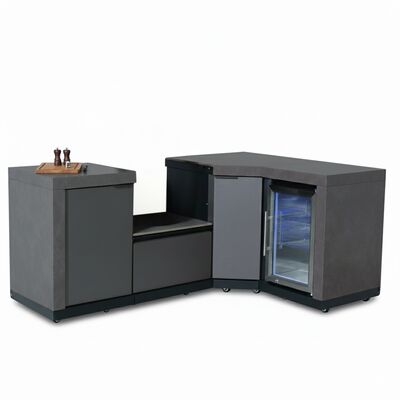 Maze Ember Outdoor Kitchen Small Kamado Corner Set with Right Fridge (without Kamado)