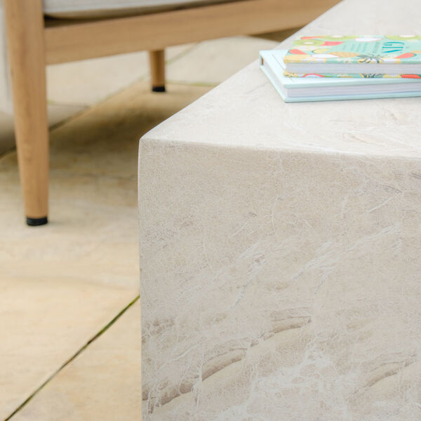 Rectangular Stone Coffee Table - Marble Effect