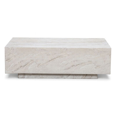 Rectangular Stone Coffee Table - Marble Effect