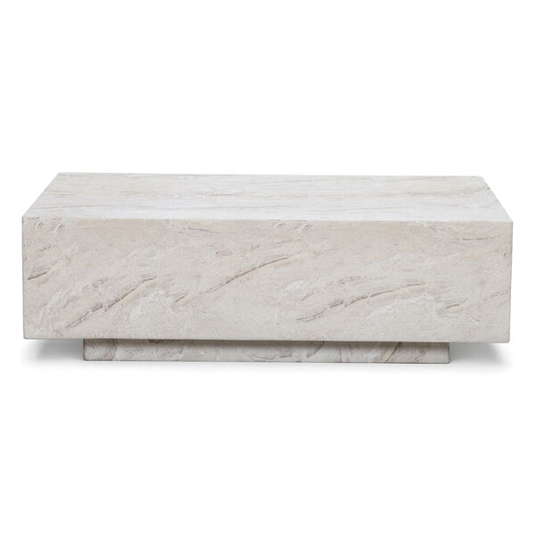 Rectangular Stone Coffee Table - Marble Effect