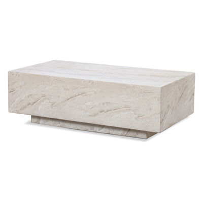 Rectangular Stone Coffee Table - Marble Effect