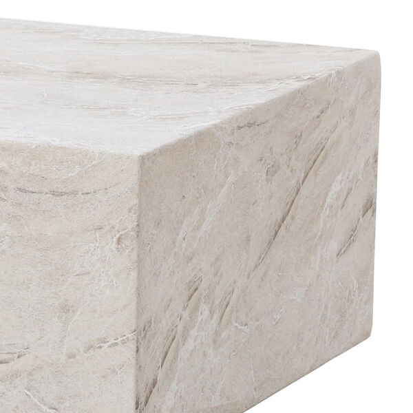 Rectangular Stone Coffee Table - Marble Effect