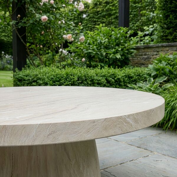 Round Stone Coffee Table - Marble Effect