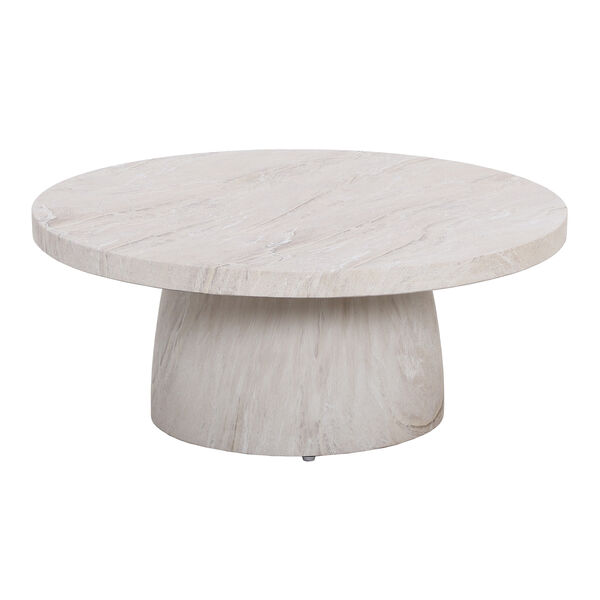 Round Stone Coffee Table - Marble Effect