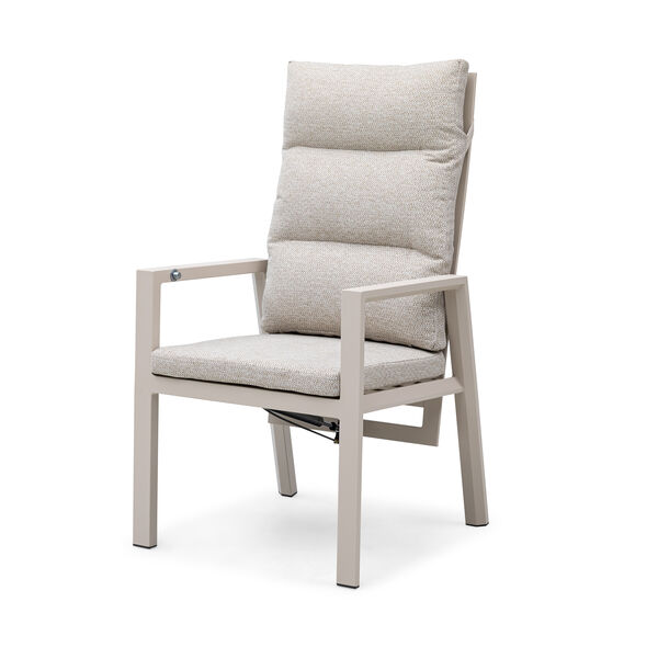 Valencia 3 Seat Reclining Sofa Set with Rising Table and Stools - Latte