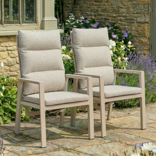 Valencia Reclining Dining Chair x 2 - Latte