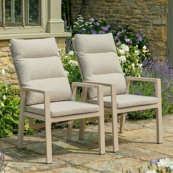 Valencia Reclining Dining Chair x 2 - Latte