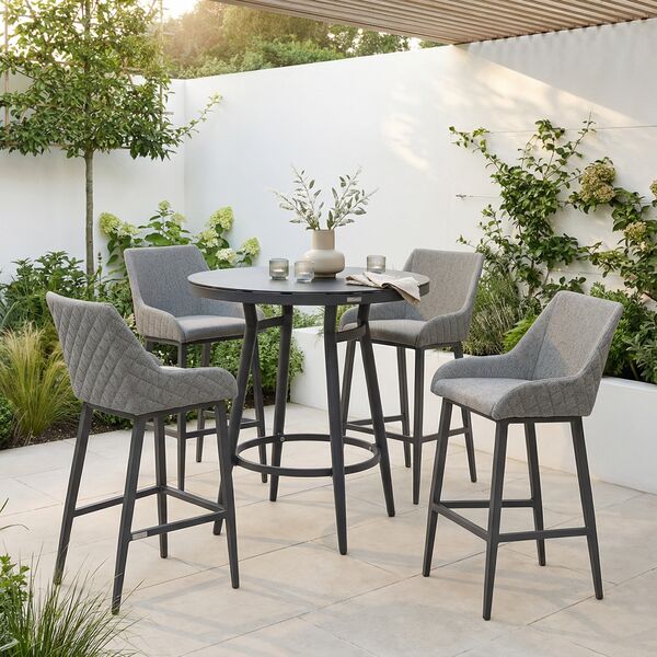 Regal 4 Seat Round Bar Set - Zinc Grey