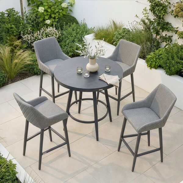 Regal 4 Seat Round Bar Set - Zinc Grey