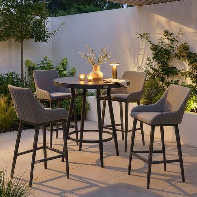 Regal 4 Seat Round Bar Set - Zinc Grey