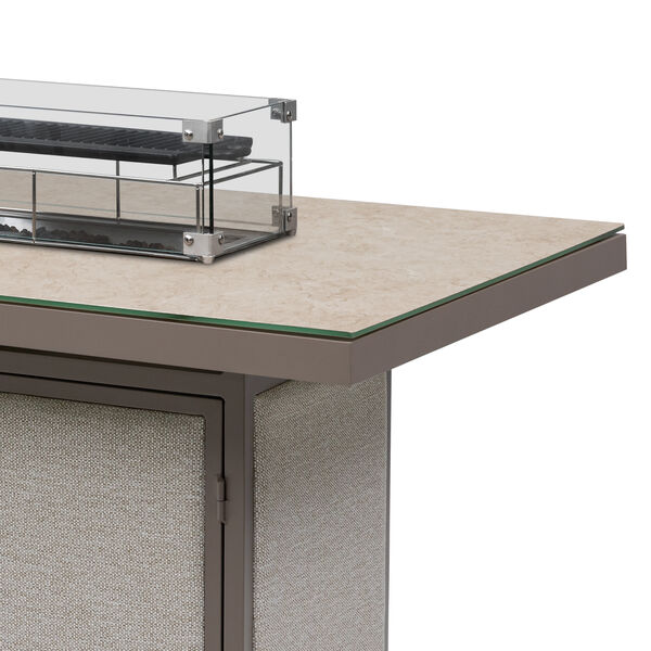 Regal 8 Seat Rectangular Fire Pit Bar Set - Latte