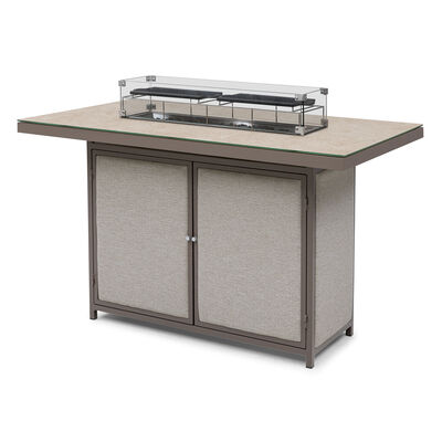 Regal 8 Seat Rectangular Fire Pit Bar Set - Latte