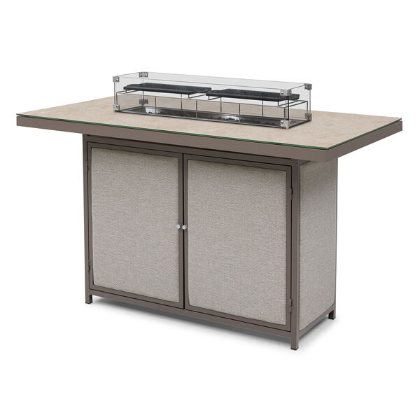 Regal 8 Seat Rectangular Fire Pit Bar Set - Latte