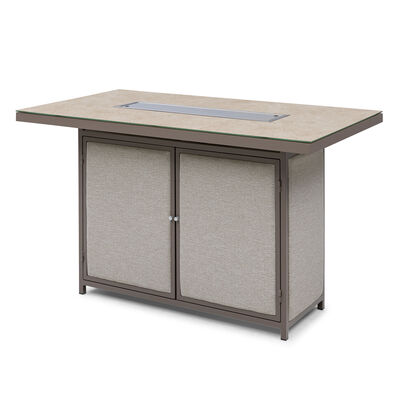 Regal 8 Seat Rectangular Fire Pit Bar Set - Latte