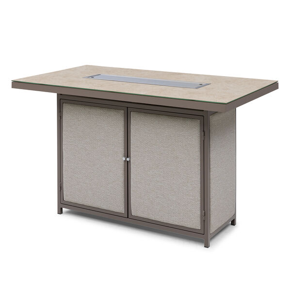 Regal 8 Seat Rectangular Fire Pit Bar Set - Latte