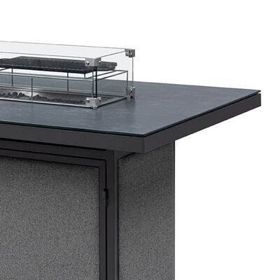 Regal 8 Seat Rectangular Fire Pit Bar Set - Zinc Grey