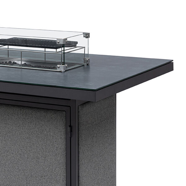 Regal 8 Seat Rectangular Fire Pit Bar Set - Zinc Grey