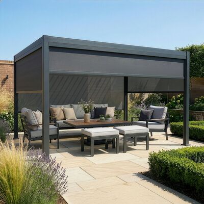 Jupiter Pergola - Zip Blind For 4m Side