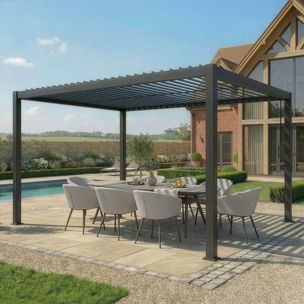 Como Pergola Aluminium Rectangular 30x40 - Frame Only - Grey