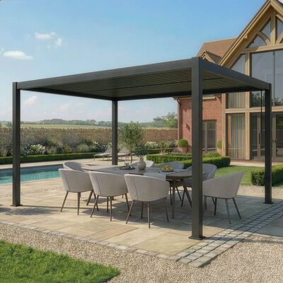 Como Pergola Aluminium Rectangular 30x40 - Frame Only - Grey