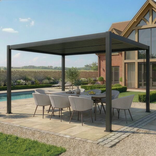 Como Pergola Aluminium Rectangular 30x40 - Frame Only - Grey