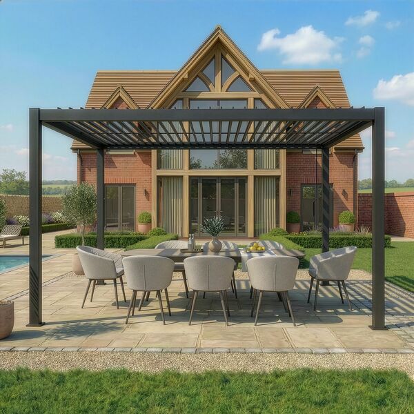 Como Pergola Aluminium Rectangular 30x40 - Frame Only - Grey