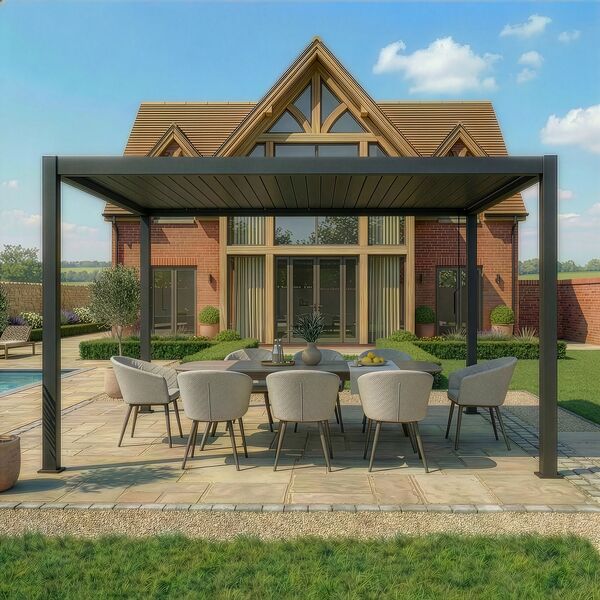 Como Pergola Aluminium Rectangular 30x40 - Frame Only - Grey