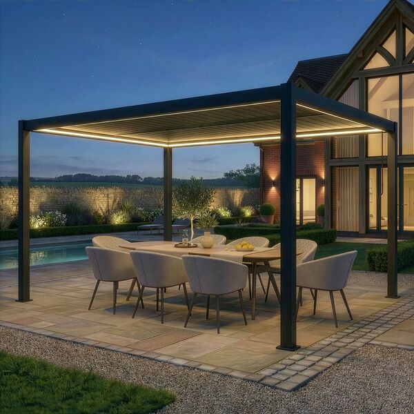 Como Pergola Aluminium Rectangular 30x40 - Frame Only - Grey