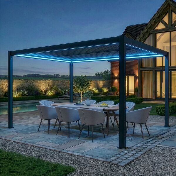 Como Pergola Aluminium Rectangular 30x40 - Frame Only - Grey
