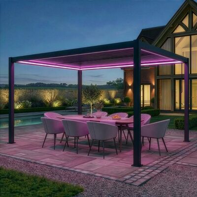 Como Pergola Aluminium Rectangular 30x40 - Frame Only - Grey