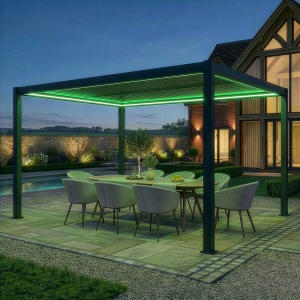 Como Pergola Aluminium Rectangular 30x40 - Frame Only - Grey