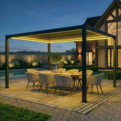 Como Pergola Aluminium Rectangular 30x40 - Frame Only - Grey