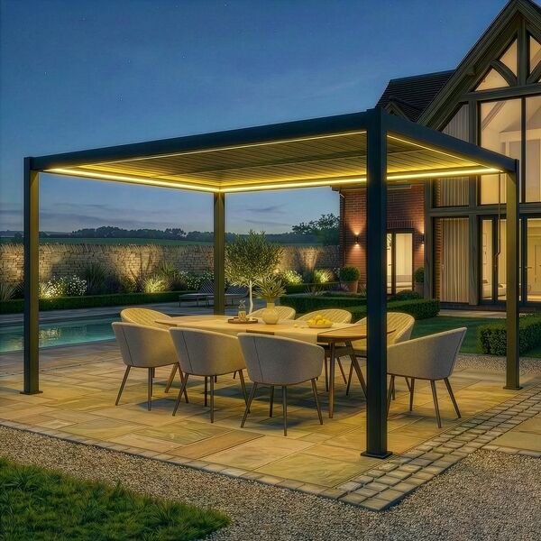 Como Pergola Aluminium Rectangular 30x40 - Frame Only - Grey