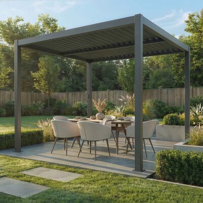 Como Pergola Aluminium Square 30x30 Frame Only - Grey