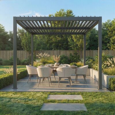 Como Pergola Aluminium Square 30x30 Frame Only - Grey
