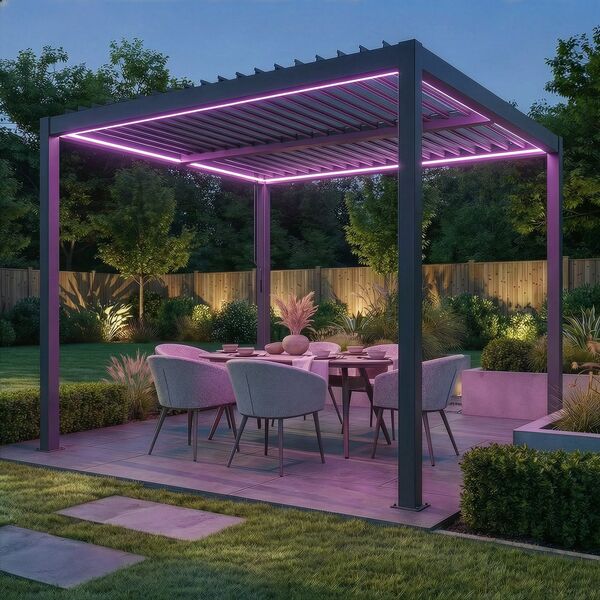 Como Pergola Aluminium Square 30x30 Frame Only - Grey