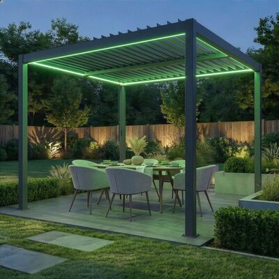 Como Pergola Aluminium Square 30x30 Frame Only - Grey