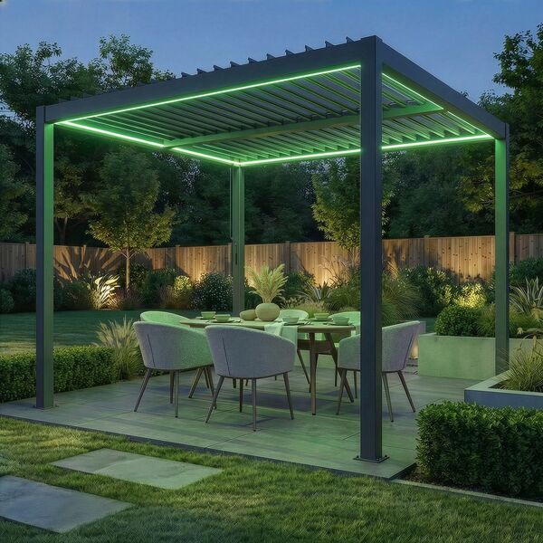 Como Pergola Aluminium Square 30x30 Frame Only - Grey