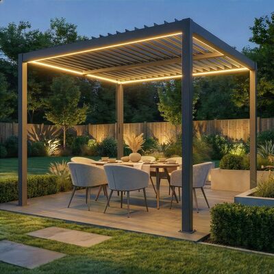 Como Pergola Aluminium Square 30x30 Frame Only - Grey